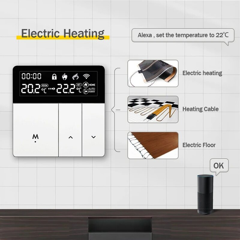 Tuya WiFi Smart Thermostat Elektrische Boden Heizung TRV Wasser Gas Kessel Temperatur Stimme Fernbedienung für Google Home Alexa