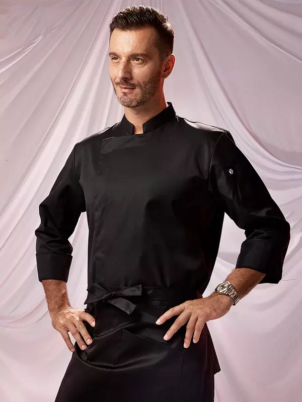 Униформа шеф-повара, мужская униформа, костюм для кухни и официанта, куртка для пекарни, комбинезон для работы с барнером и рестораном