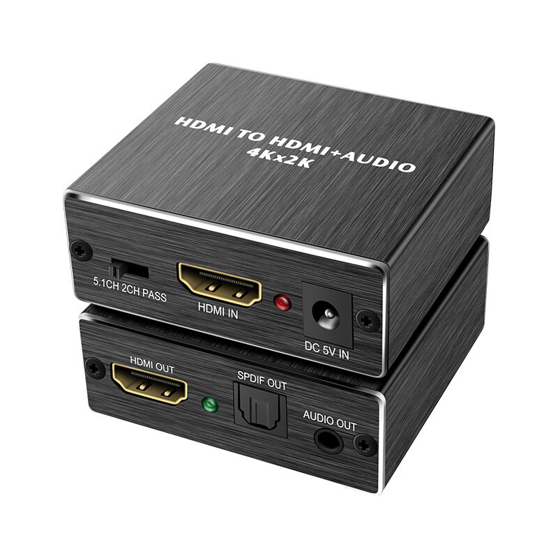 HDMI-compatible Audio Extractor + Optical TOSLINK SPDIF + 3.5mm Stereo Audio Converter 4K X 2K Audio Splitter for PS4 TV DVD