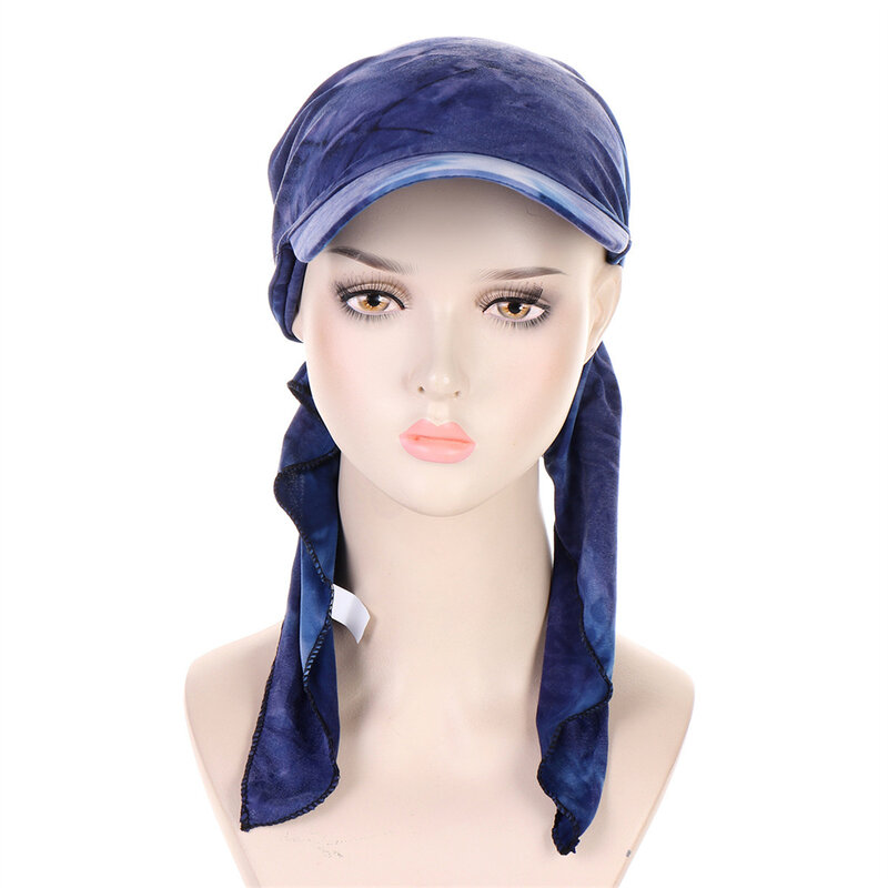 Fashion Muslim Hijab Turban Hat for Women Baseball Cap Sun Hats Headscarf Scarf Brim Caps Floral Print Femme Scarves Bandanas