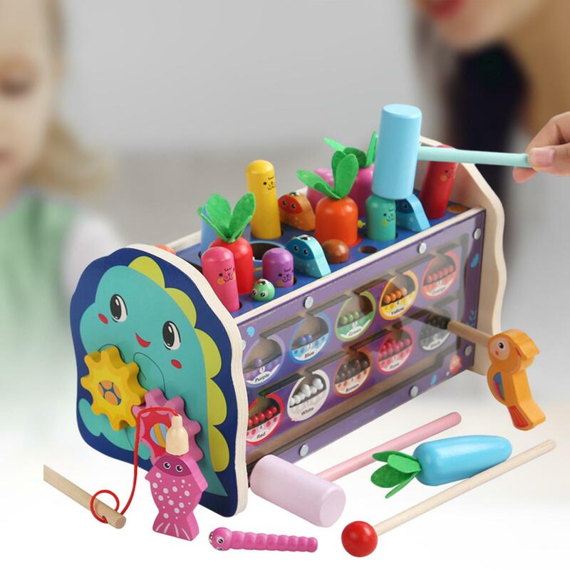 나무 타격 벤치 미세 모터 기술 몬테소리 나무 장난감, 아기 1, 2, 3, 4 세, 어린이 생일 선물