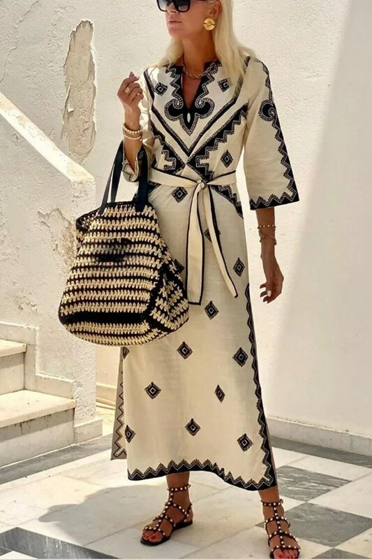 Vestido estilo africano para mulheres, novo cinto impresso, estilo Maposimi, outono e inverno
