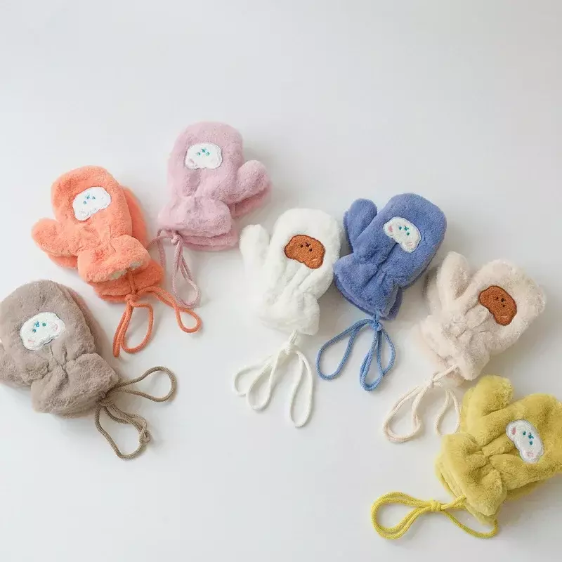 New Kids Glove for Boy Girl Korean Fashion Cartoon Bear Mittens for Toddler  Outdoor Warm Glove Winter Accessories for Kids