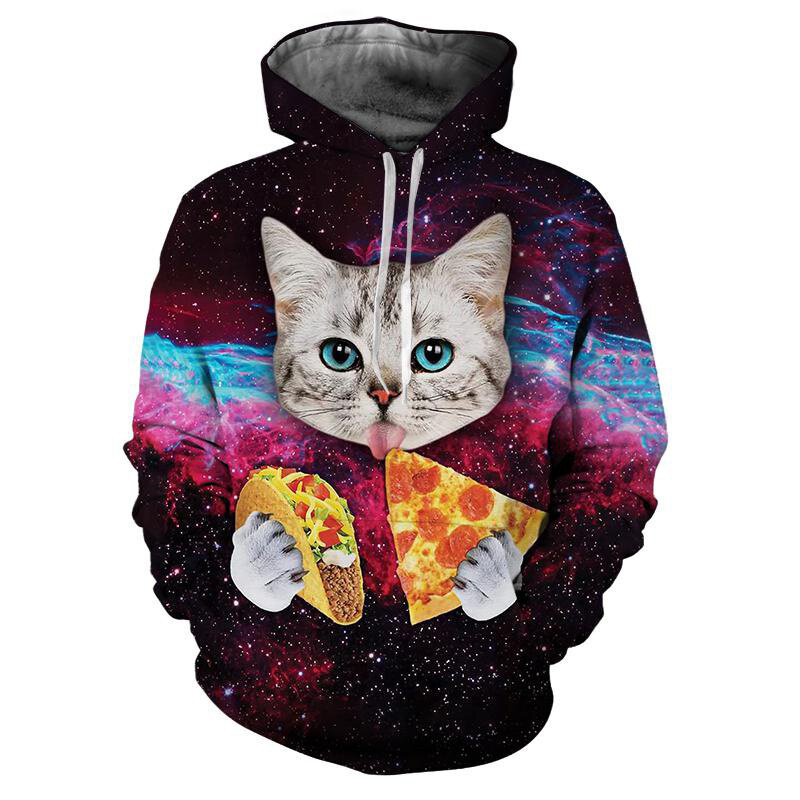 Neue lustige Katze Blitz 3d gedruckt Hoodie für Männer lässig niedlichen Tier druck Hoodie Street Trend lang ärmel ige Sweatshirt Kleidung