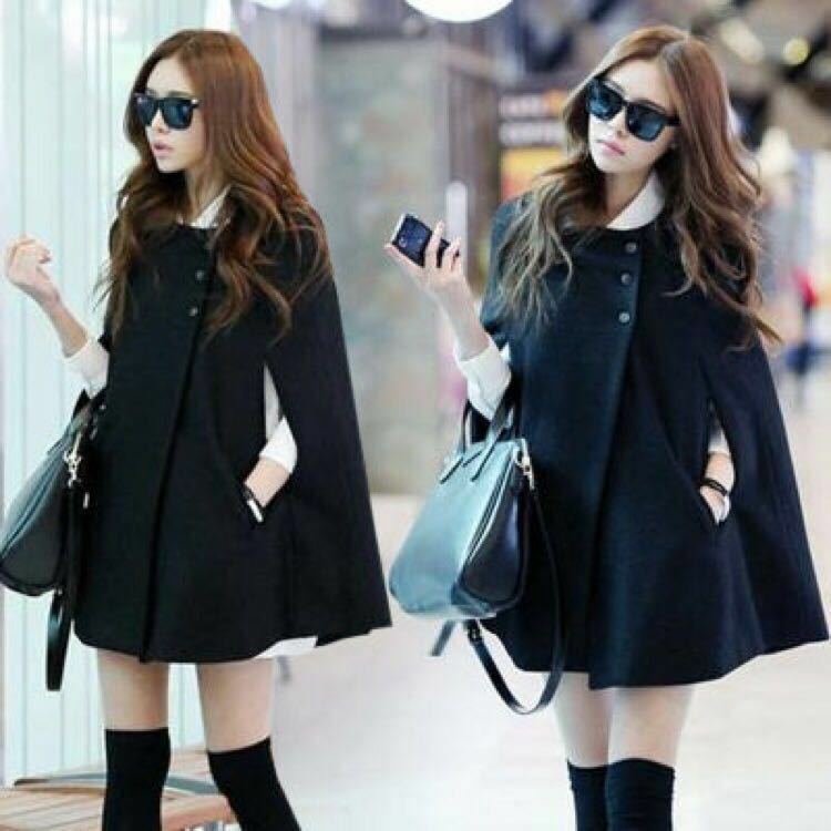 Mid-length Loose Woolen Cloak Women Outerwear Autumn Winter Korean 2023 Plus Size  Double Breasted Fashion Coat