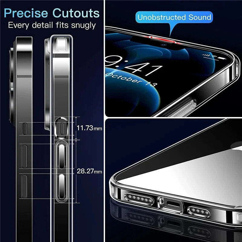 Funda de silicona ultrafina para iPhone, carcasa trasera suave y transparente para modelos 15, 14, 13, 12 Mini, 11 Pro, XS Max, XR, X, 7, 8, 6 S Plus, 6 SE, 2020, 2022