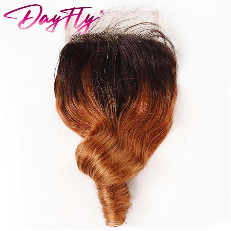 Короткие человеческие волосы закрытия 4x1 T часть кружева тела Волнистые застежки для женщин натуральные перуанские вьющиеся волосы прозрачные кружева половина ручной работы