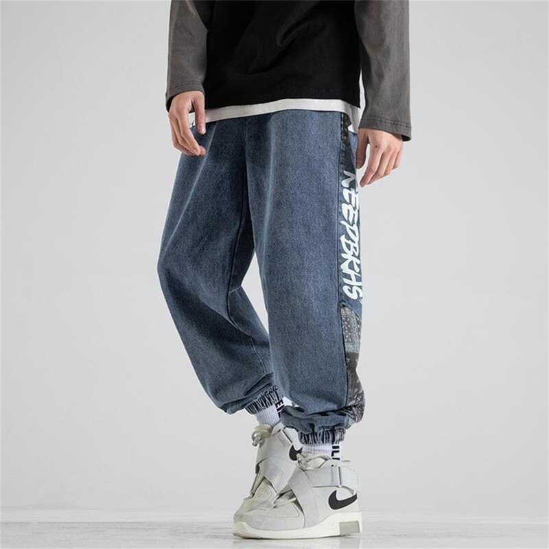 2022 novo streetwear hip hop calças de carga calças jeans harun elástico no outono e primavera roupas masculinas Calças basculador homens