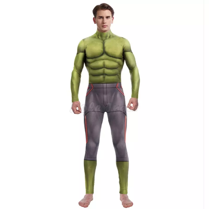 Smile Hero Bruce Banner MEDk Muscle Tights Jumpsuits, Cosplay Costume, Halloween Party Performance, Zentai Drum Suit, Hommes et Femmes
