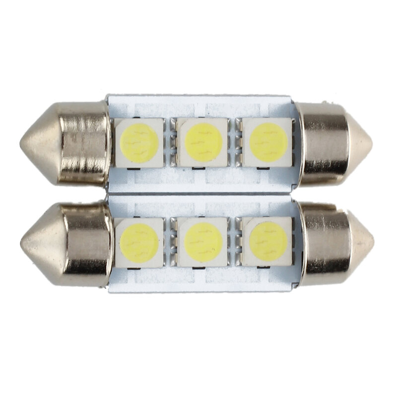 Placa de bombilla blanca de xenón para coche, lámpara de techo con 3 LED, C5W, SMD 5050, 36mm, 2 unidades
