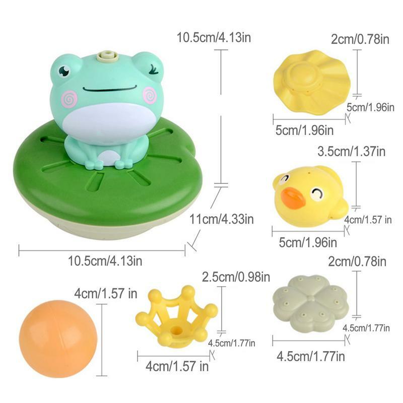 Mainan Mandi Balita Mainan semprotan air bayi, mainan kepala pancuran katak hijau dengan Sprinkler untuk kamar mandi
