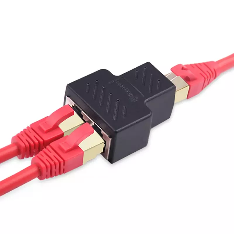 Pemisah jaringan kabel ganda 1 ke 2 cara LAN RJ45 Port Ethernet Extender konektor adaptor dudukan Laptop