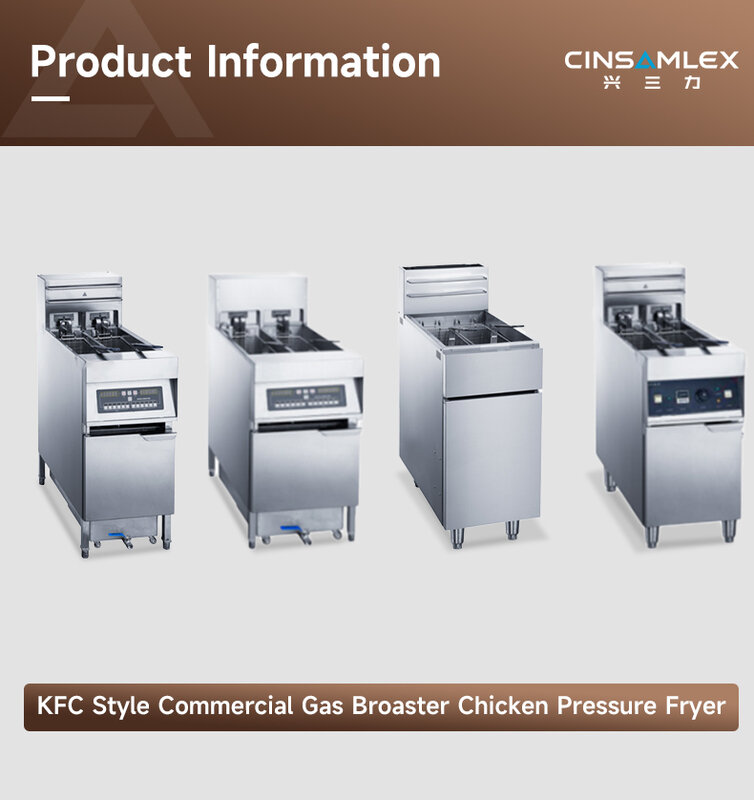 Nuova friggitrice elettrica commerciale a pressione per pollo con funzione di programmazione del filtro dell'olio per ristoranti e hotel