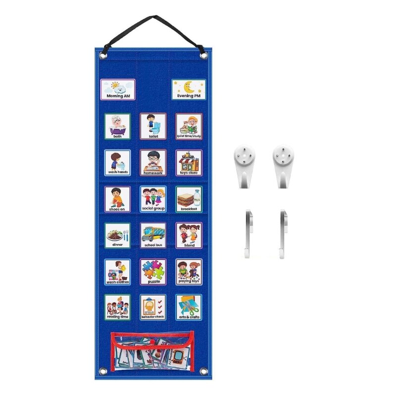 Children Daily Routine Chart with 70 Cards Visual Schedule Chart for Kid Toddler D5QC