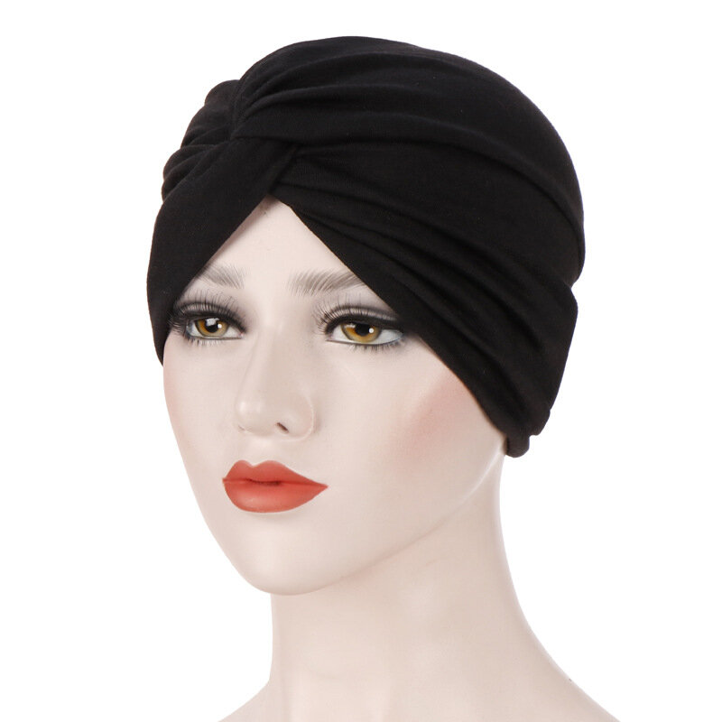 Forehead Cross Muslim Hat for Women Turban Islamic Clothing for Women Inner Hijab Solid Color Hijab Bonnets