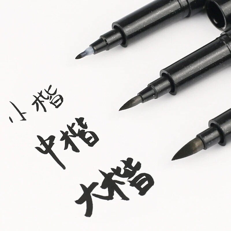 3/4 Pcs/Lot Hand Belettering Borstel Pen Zwarte Inkt Kalligrafie Pen Markers Art Schrijven Kantoor Schoolbenodigdheden Briefpapier Student