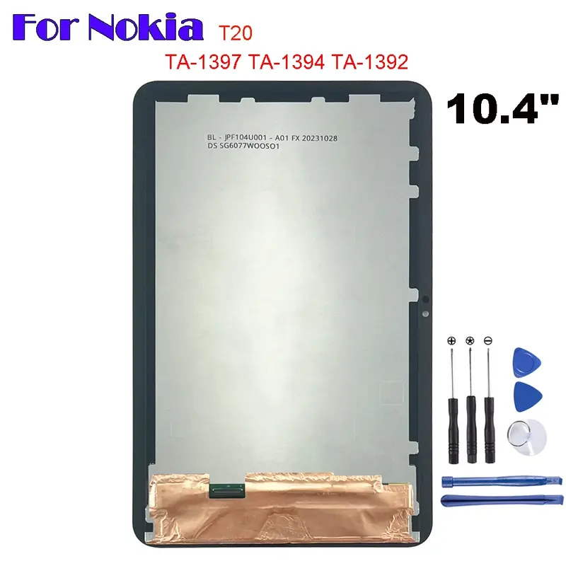Display LCD e Touch Screen Digitizer Assembly, Tablet Acessórios Peças, Nokia T20 LCD, TA-1397, TA-1394, TA-1392, AAA Plus