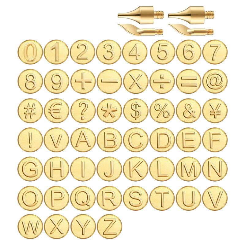 56 sztuk końcówek do wypalania drewna sztuka z drewna cyfrowym symbolem alfabetu