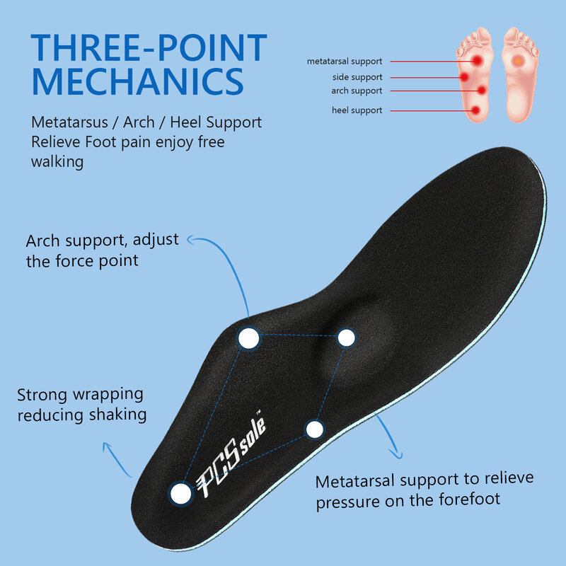 Sol Pendukung Lengkungan PCSsole, Sisipan untuk Kaki Datar Plantar Fasciitis Insole Sepatu Busa Memori Sol Ortopedi untuk Pria dan Wanita
