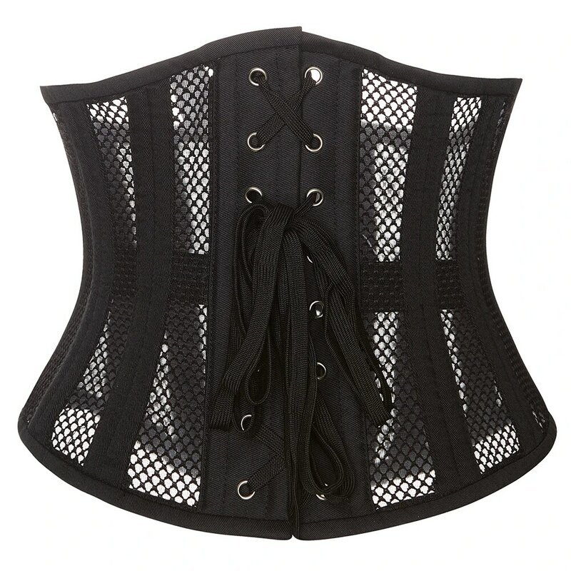 Corsetto sottoseno corsetto da donna in acciaio disossato Torso corto in rete traspirante Cincher Waspie corsetto per peso