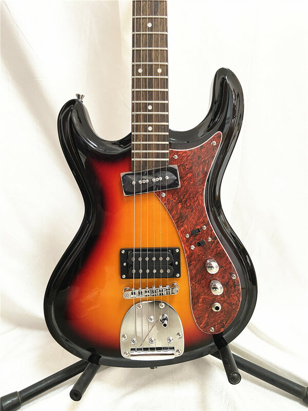 6-струнная электрическая гитара Sunset Jazz, Красная гитара, роза, деревянная фингерборд