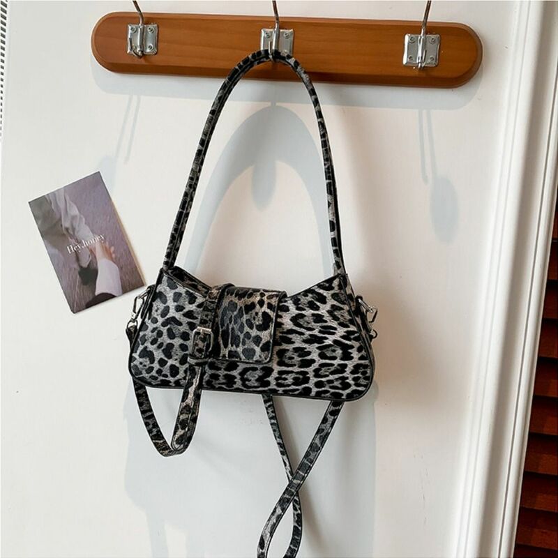 Sac à main léopard vintage pour dames, sac sous les bras, sac à bandoulière, design de luxe