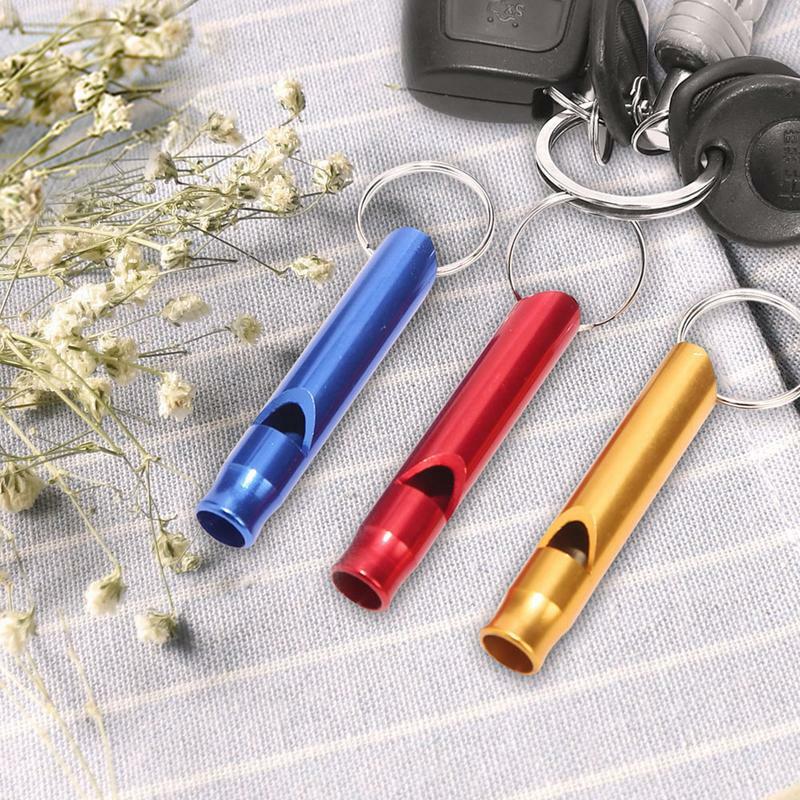 1 Pieces of Aluminum Alloy Small Whistle Keychain Outdoor Survival Camping Emergency Sports Safety Whistle