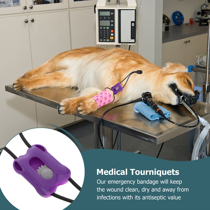 เครื่องมือฉุกเฉินรัดห้ามเลือดสำหรับสัตว์เลี้ยงผ้าพันควบคุมภาวะห้ามเลือดหัวเข็มขัดยืดหยุ่นปลดง่าย
