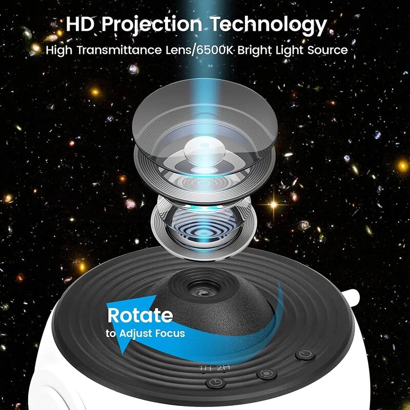 12 dischi Galaxy Night Light Planetarium Star Projector HD Image Projection lampada da tavolo a LED per la decorazione della camera dei bambini della camera da letto di casa