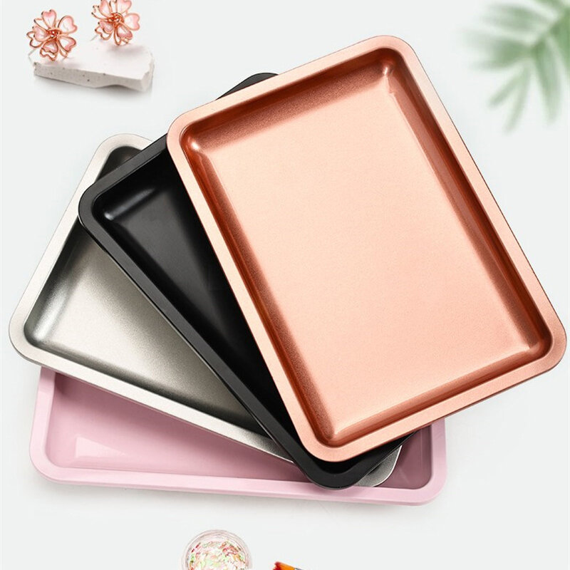 Neue Edelstahl Kosmetik Aufbewahrung stablett Nail Art Ausrüstung Platte Nagellack Lagerung mehrfarbige Nail Art Desktop Dish Tools