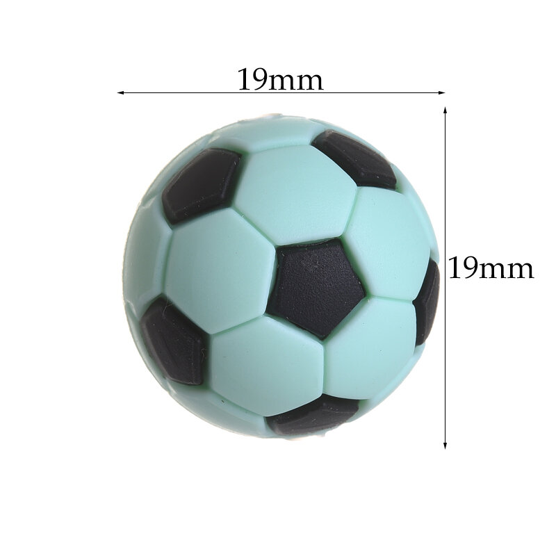 10 шт., силиконовые бусины в виде футбольного мяча, 19 мм