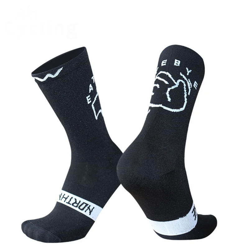 Велосипедные носки BYEBYE, новинка, спортивные дышащие Носки с рисунком для бега, дорожного велосипеда, мужские и женские велосипедные носки, носки для велоспорта