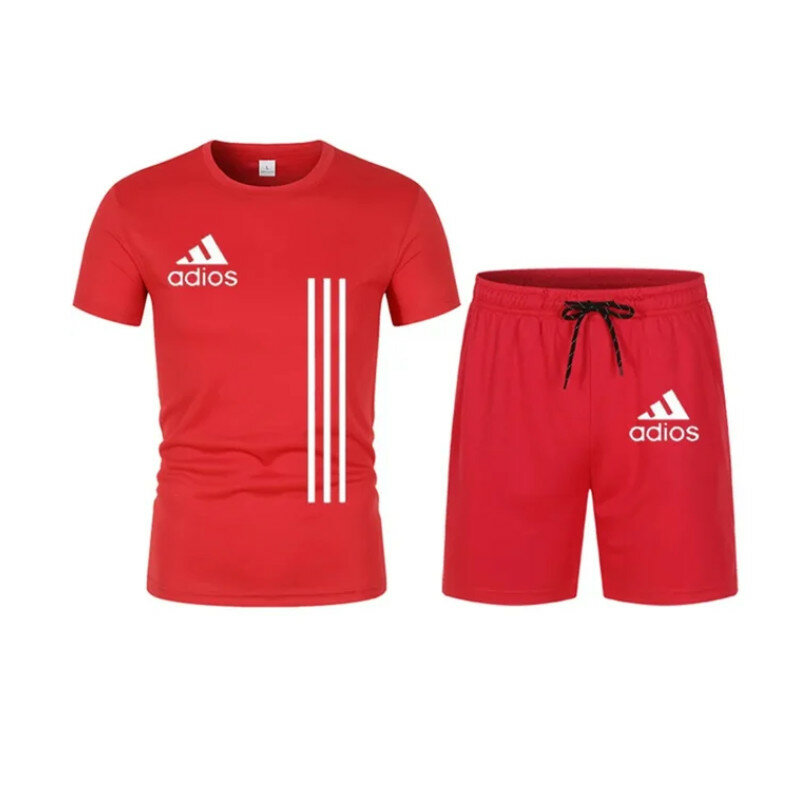 Conjunto esportivo respirável masculino, camiseta e shorts de secagem rápida, jogo fitness, basquete de treinamento, moda verão