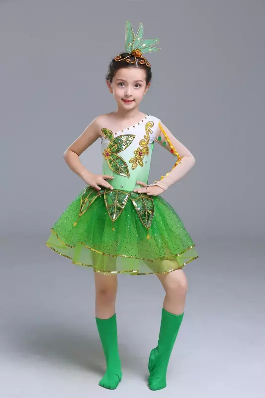 Детское танцевальное платье с блестками, для выступлений