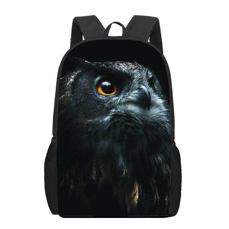 Tas sekolah motif hewan burung hantu, tas ransel sekolah motif 3D untuk anak laki-laki dan perempuan, tas ransel kapasitas besar untuk anak-anak