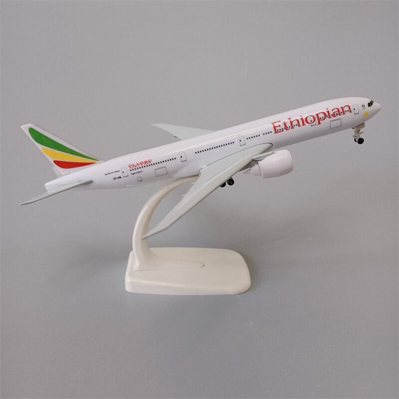 خطوط جوية إثيوبية نموذج طائرة دييكاست ، طائرة معدنية بعجلات ، طائرات هبوط ، طائرات بوينج B777 ، سبيكة ، 20 الأرجنتيني