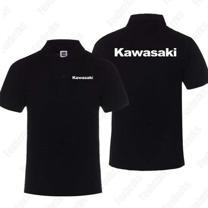 2024 New Summer All-match Kawasakis Ninja Motorcycle Polo Shirt Team Uniform Cycling Short-sleeved Men's Half-sleeved Tops