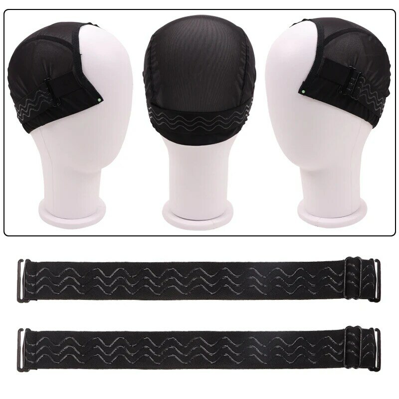 Fascia elastica per realizzare strumenti per cappucci per parrucche fascia elastica di 3Cm di larghezza con cinturino regolabile fascia per parrucche Glueless nera 1 pz accessori per parrucche