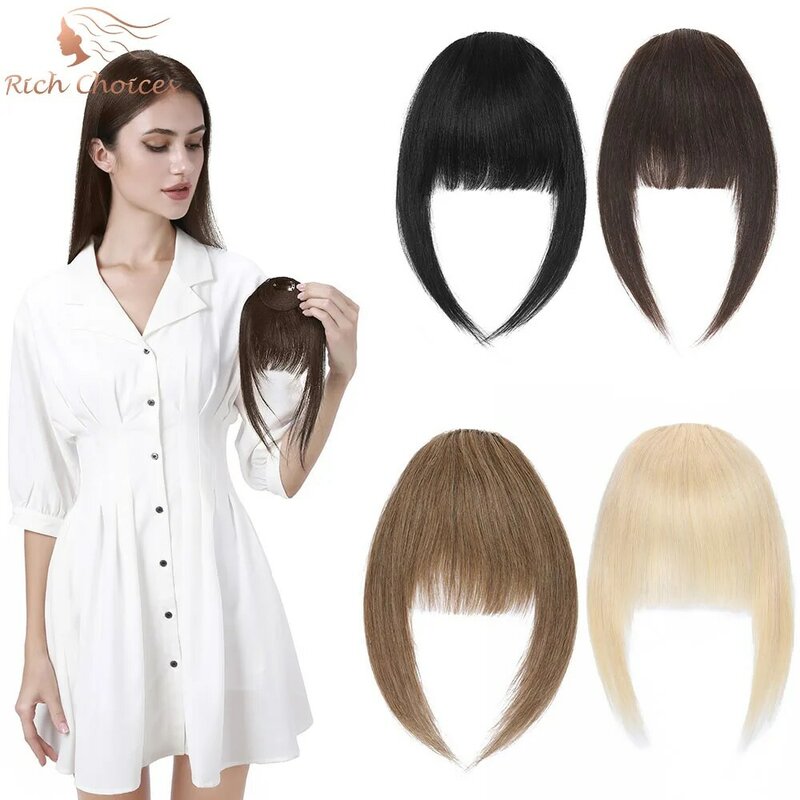 Rich Choices 14g French Bangs With Temples For Women Real Human Hair Small Fringe Bangs Natural Hair Piece Brown Blonde