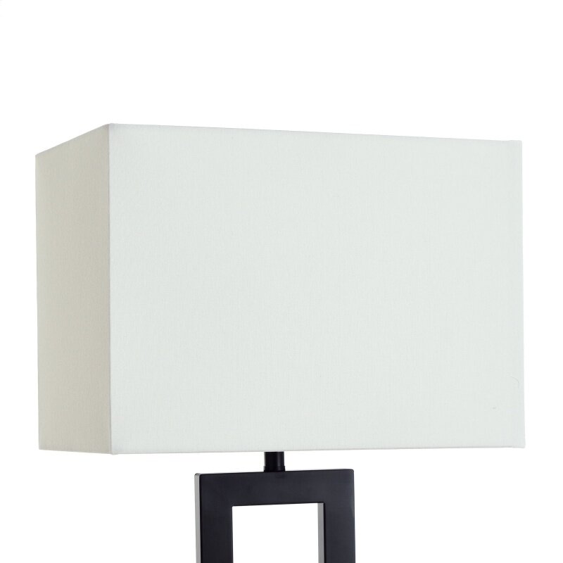Lampe de table à vitre en métal HP 18 "H, finition noire avec socle en faux bois, Better Homes