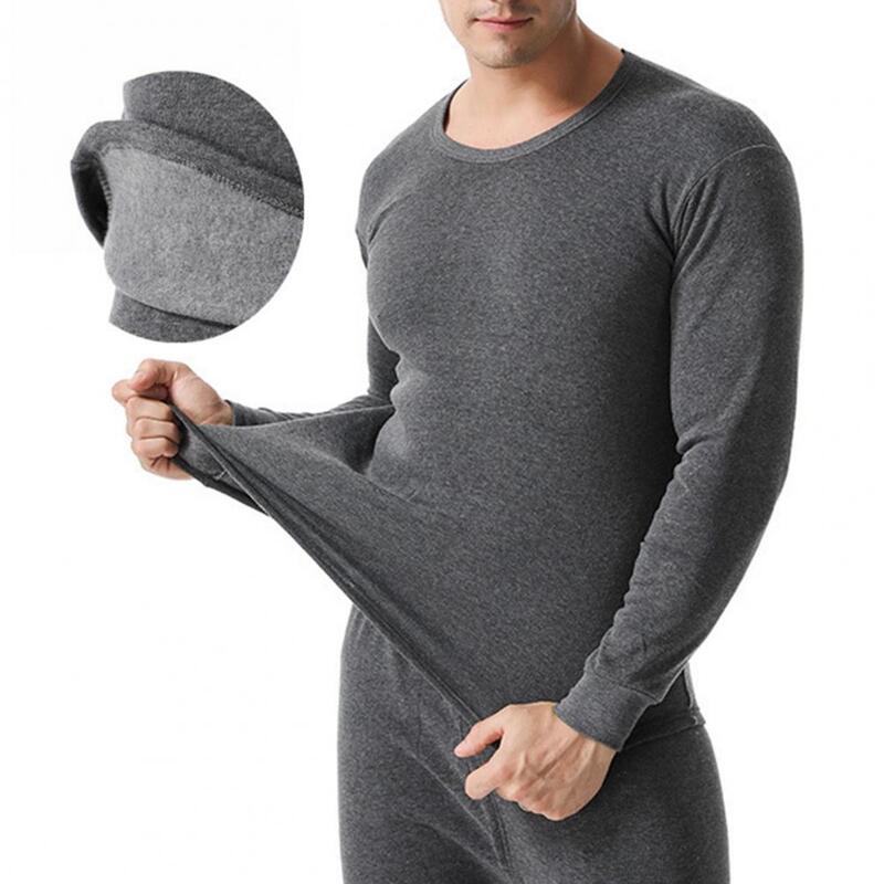 Теплый мужской костюм, зимний мужской комплект термобелья, теплые облегающие эластичные пижамы для дома