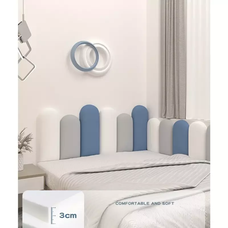 Cabecero autoadhesivo para decoración de pared de guardería, pegatina de pared 3D para dormitorio de niñas