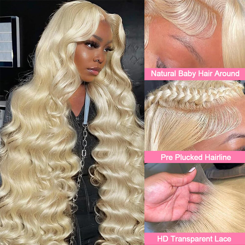 13x6 613 HD Honey Blonde Body Wave Lace Frontal Human Hair Wig Brazilian 13x4 Colored Water Wave Lace Front Wigs For Women