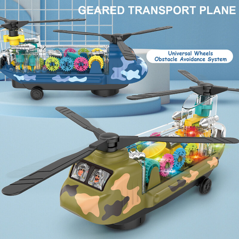 Brinquedo Airforce para Infantil, Avião Emulacional, Som e Luz Brilhante, Rodas Universais, Adequado para Crianças e Idosos 3 +, 1Pc