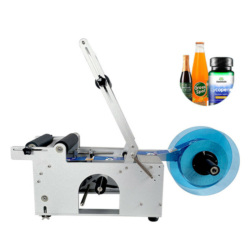 Semi-automática Round Bottle Labeling Machine, Labeler para 15 - 120mm Garrafa Diâmetro