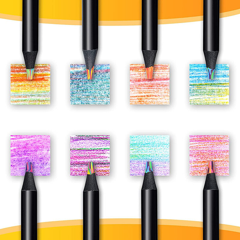 Lápis arco-íris gradiente para adulto, inovador e prático, elegante, desenho artístico, desenho para colorir, desenhos animados, 12 cores, 1pc