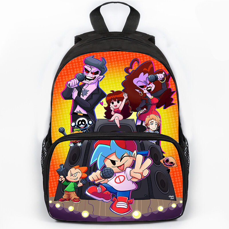 Plecaki dla dzieci 16-calowy piątkowy wieczór Funkin Print Torby szkolne Chłopcy Dziewczęta Plecak anime Wodoodporny plecak podróżny