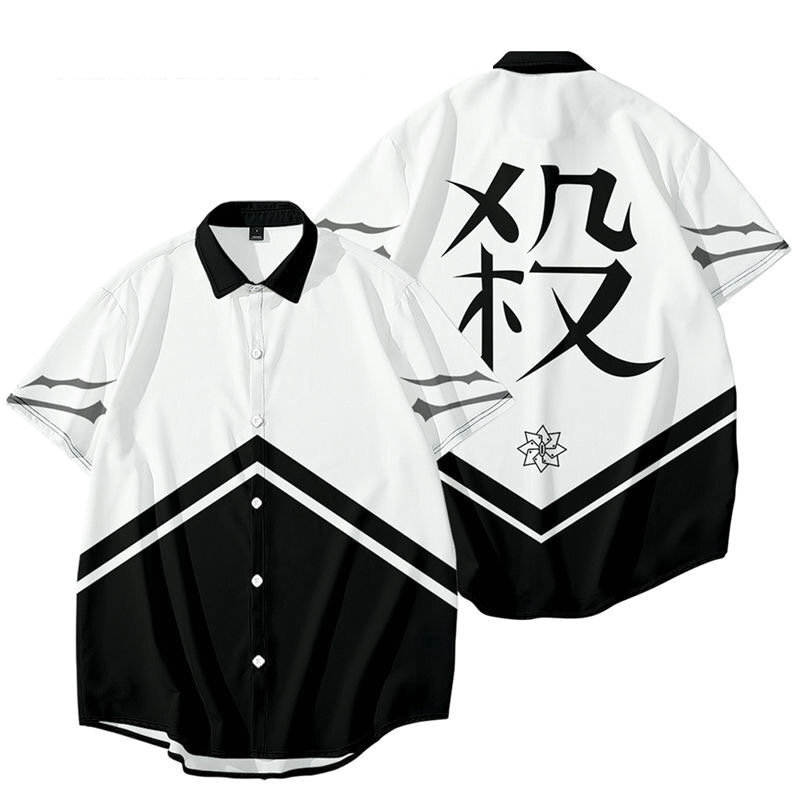 Demon Slayer Shinazugawa Sanemi Japan Anime 3d Kimono Shirt Cosplay Mannen Vrouwen Zeven Punt Mouw Tops Vest Jacket Streetwear