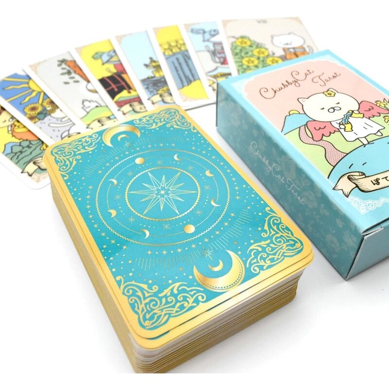 Potenko-cartas de Tarot de gato para principiantes, baraja Adorable, tamaño portátil, 97x63mm, 78