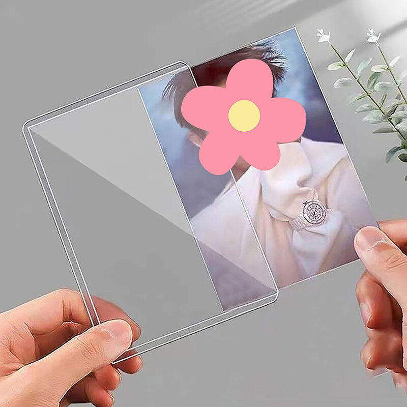 10 buah Kpop foto kartu Film pelindung idola foto lengan pemegang dengan pelindung layar alat tulis sekolah